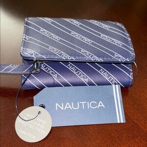 Nautica Navy and White Wallet